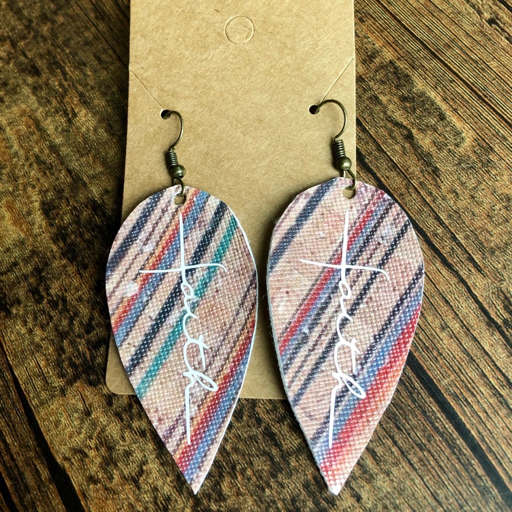 Faux leather earring